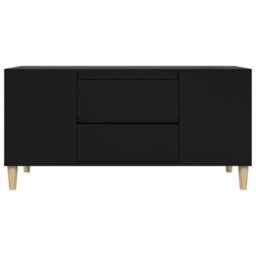 Berkfield Modern Tv Cabinet Black 102X44.5X50 Cm Engineered Wood - thumbnail 7