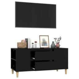 Berkfield Modern Tv Cabinet Black 102X44.5X50 Cm Engineered Wood - thumbnail 5