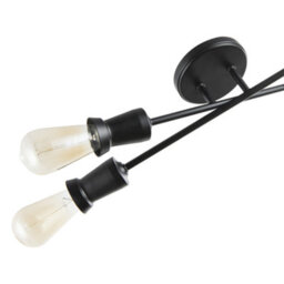 Happy Homewares Industrial Vintage Matte Black Ceiling Light With Straight Metal Arms - thumbnail 5