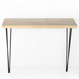 Toolty Rustic Handmade Console Table, Wall Mounted, 100Cm X 17.5Cm , Unprimed, 71.5Cm Legs, Handcrafted Vintage Style - thumbnail 3