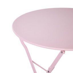 Beliani Bistro Set Folding Fiori Metal Pastel Pink - thumbnail 8