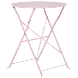 Beliani Bistro Set Folding Fiori Metal Pastel Pink - thumbnail 6