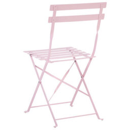 Beliani Bistro Set Folding Fiori Metal Pastel Pink - thumbnail 5