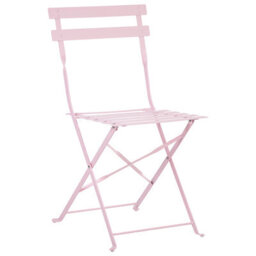 Beliani Bistro Set Folding Fiori Metal Pastel Pink - thumbnail 4