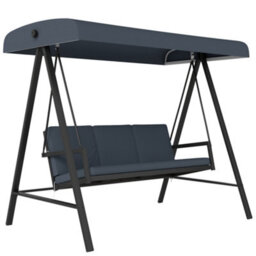 Outsunny 3 Seater Garden Swing Chair With Adjustable Canopy, Dark Grey - thumbnail 2