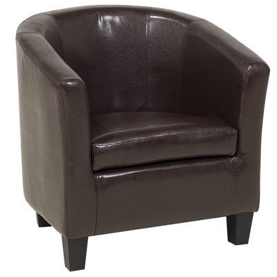 Beliani Armchair Borwick Faux Leather Dark Brown - image 1