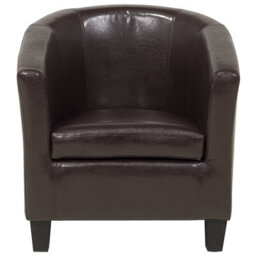 Beliani Armchair Borwick Faux Leather Dark Brown - thumbnail 4