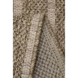 Melrose Summer Stripe Latte Low Pile Height 3mm Indoor Outdoor Medium Area Rug - 120/170Cm - thumbnail 4
