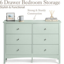 Christow Sage Chest Of Drawers Modern 6 Drawer Bedroom Storage Unit Furniture Cabinet - thumbnail 3