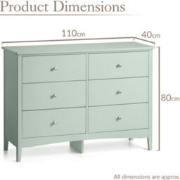 Christow Sage Chest Of Drawers Modern 6 Drawer Bedroom Storage Unit Furniture Cabinet - thumbnail 7