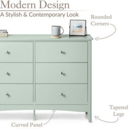 Christow Sage Chest Of Drawers Modern 6 Drawer Bedroom Storage Unit Furniture Cabinet - thumbnail 5