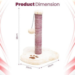 Wadan Cat Scratching Post With Soft Plush Base, Hanging Toy And Durable Sisal Rope Scratch Pole For Indoor Cats And Kittens - thumbnail 4