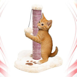 Wadan Cat Scratching Post With Soft Plush Base, Hanging Toy And Durable Sisal Rope Scratch Pole For Indoor Cats And Kittens - thumbnail 2