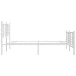 Berkfield Metal Bed Frame Without Mattress With Footboard White 150X200Cm - thumbnail 5