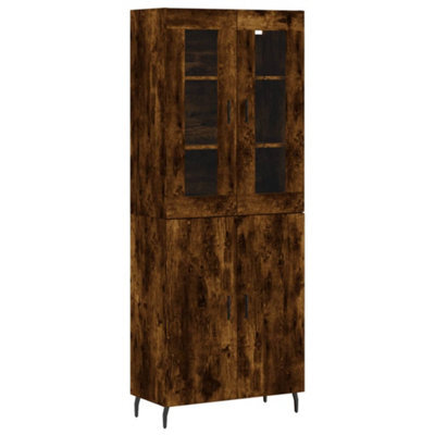 Berkfield Elegant Highboard Smoked Oak 69.5X34X180 Cm Engineered Wood - image 1
