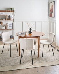 Beliani Set Of 4 Dining Chairs Caldwell Fabric Light Beige - thumbnail 2