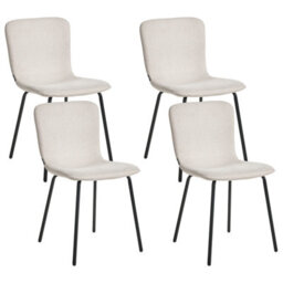 Beliani Set Of 4 Dining Chairs Caldwell Fabric Light Beige - thumbnail 1