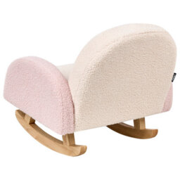 Beliani Kids Rocking Chair Rainbow Ombo Boucle Pastel Pink - thumbnail 6