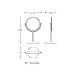 Cosmic Magnifying Mirror, Freestanding, Double Side, X1/x5, Swivel, 18Cm Diameter, Matt Black, Architect Collection - thumbnail 4