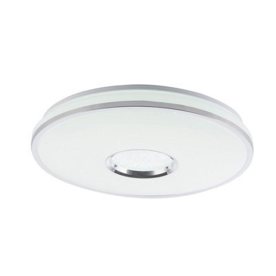 Luminosa Lighting Luminosa Rena Integrated Led Semi Flush Ceiling Light White Led Dimmable 3000-6500K Remote Control Timer - image 1