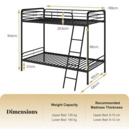 Single Over Single Bunk Bed Metal Bunk Bed - thumbnail 2