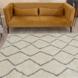 The Rugs Moroccan Shaggy Rugs And Runners Soft Fluffy Wavy Trellis Design High Pile Ivory And Grey Living Room Kitchen Hallway 800 - thumbnail 8