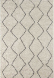 The Rugs Moroccan Shaggy Rugs And Runners Soft Fluffy Wavy Trellis Design High Pile Ivory And Grey Living Room Kitchen Hallway 800 - thumbnail 2