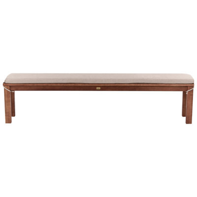 Beliani Garden Bench With Cushion Monsano 170 Cm Eucalyptus Wood Beige - image 1