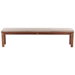 Beliani Garden Bench With Cushion Monsano 170 Cm Eucalyptus Wood Beige - thumbnail 1