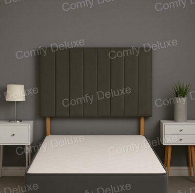 Comfy Deluxe Grey Plush Velvet 6Ft Superking   Headboard 26 Inches
