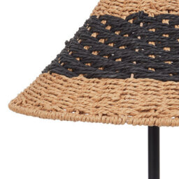 Wyld And Coco Handcrafted Paper Rope Cone Table Lamp Beige And Black With Metal Base, 30 X 40 Cm - thumbnail 5