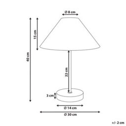 Wyld And Coco Handcrafted Paper Rope Cone Table Lamp Beige And Black With Metal Base, 30 X 40 Cm - thumbnail 3