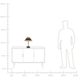 Wyld And Coco Handcrafted Paper Rope Cone Table Lamp Beige And Black With Metal Base, 30 X 40 Cm - thumbnail 8