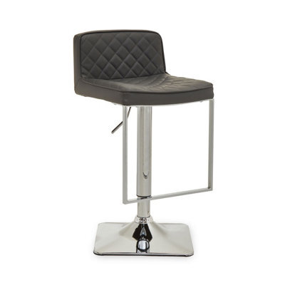 Orsina Baina Dark Grey And Chrome Square Base Bar Stool - image 1
