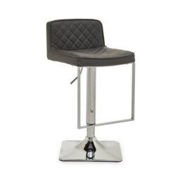 Orsina Baina Dark Grey And Chrome Square Base Bar Stool