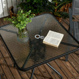 Wyld Haus Laloke 76 X 76 Cm Metal And Tempered Glass Square Garden Dining Table With Parasol Hole - thumbnail 7