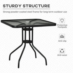 Wyld Haus Laloke 76 X 76 Cm Metal And Tempered Glass Square Garden Dining Table With Parasol Hole - thumbnail 6