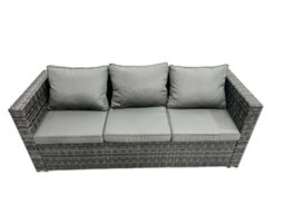 Fimous Pe Rattan Garden Furniture Set Lounge Sofa Rising Dining Table Set With 2 Side Tables 4 Footstool Dark Grey Mixed - thumbnail 4