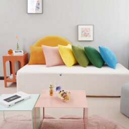 "Deconovo Set Of 2 Super Soft Corduroy Cushion Covers Orange 20""x20""" - thumbnail 4
