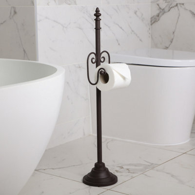 Dibor Vintage Style Ornate Scrolled Antique Toilet Paper Holder Freestanding Bathroom Toilet Roll Holder - image 1