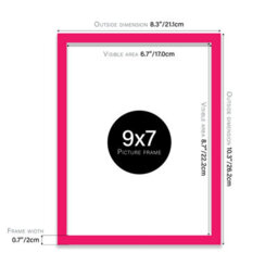 9X7 Bright Pink Picture Frame (17.8 X 22.9Cm) Poster, Photo, Artwork, Gallery Wall Or Print - thumbnail 3