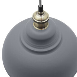 Long Life Lamps Company Vintage Ceiling Pendant Light Shade Grey Metal Brass Holder M0089 - thumbnail 5
