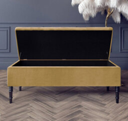 Paris Plain 137Cm Ottoman Storage Bench - Plush Velvet Shoe Bench - Mink Upholstery Footstool With Storage - thumbnail 2