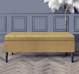 Paris Plain 137Cm Ottoman Storage Bench - Plush Velvet Shoe Bench - Mink Upholstery Footstool With Storage