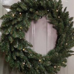 60Cm Decorative Pre-Lit Christmas Wreath With Warm White Leds - thumbnail 5