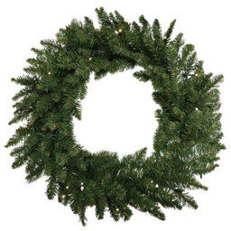 60Cm Decorative Pre-Lit Christmas Wreath With Warm White Leds - thumbnail 8
