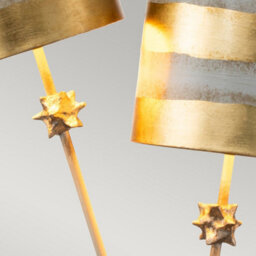 Flambeau Nettle Lux 1Lt Table Lamp Finish: Gold/cream Wired: 2X60W E27 220-240V 50Hz - thumbnail 5