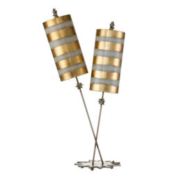 Flambeau Nettle Lux 1Lt Table Lamp Finish: Gold/cream Wired: 2X60W E27 220-240V 50Hz - thumbnail 7