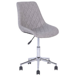 Beliani Desk Chair Maribel Faux Leather Light Grey - thumbnail 1