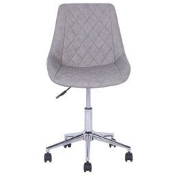 Beliani Desk Chair Maribel Faux Leather Light Grey - thumbnail 4